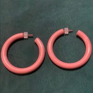 Elegant Pink Hoop Earrings